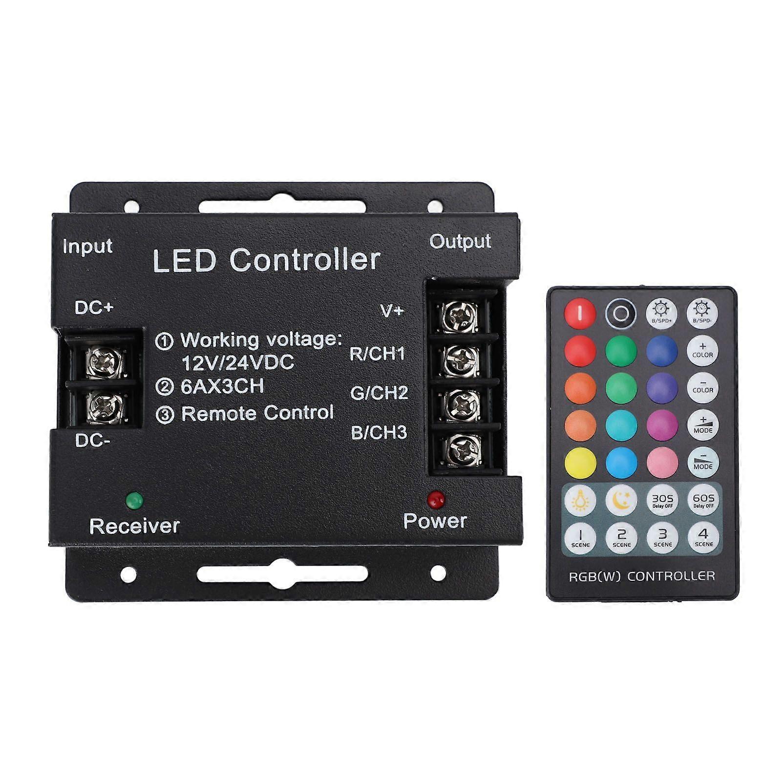 LED Lights Controller RF 28 Keys RGB Remote Controller with LED Light Strip Dimmer Iron Housing Memory Function