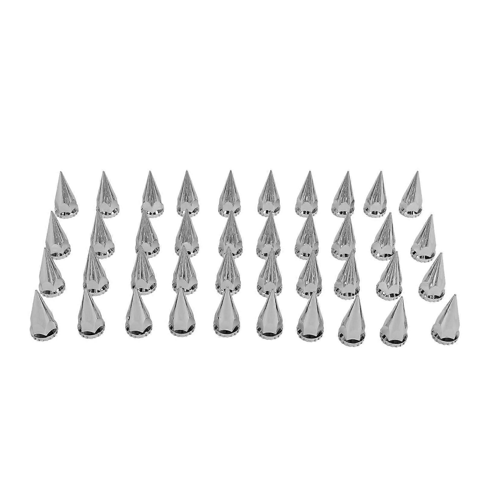 33mm Chrome Threaded Spiked Lug Nut Cover Plastic Flanged Anti Rust Screw On Lug Nut Cap for Trucks Trailers