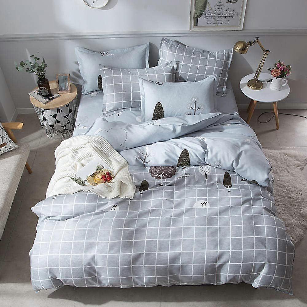 s359 Duvet Cover Set Double Simple Lattice Stripes 3D Bedding 3 Pcs With Zipper Closure Duvet Covers With 2 Pillow Covers Ultra Soft Hypoallergenic M