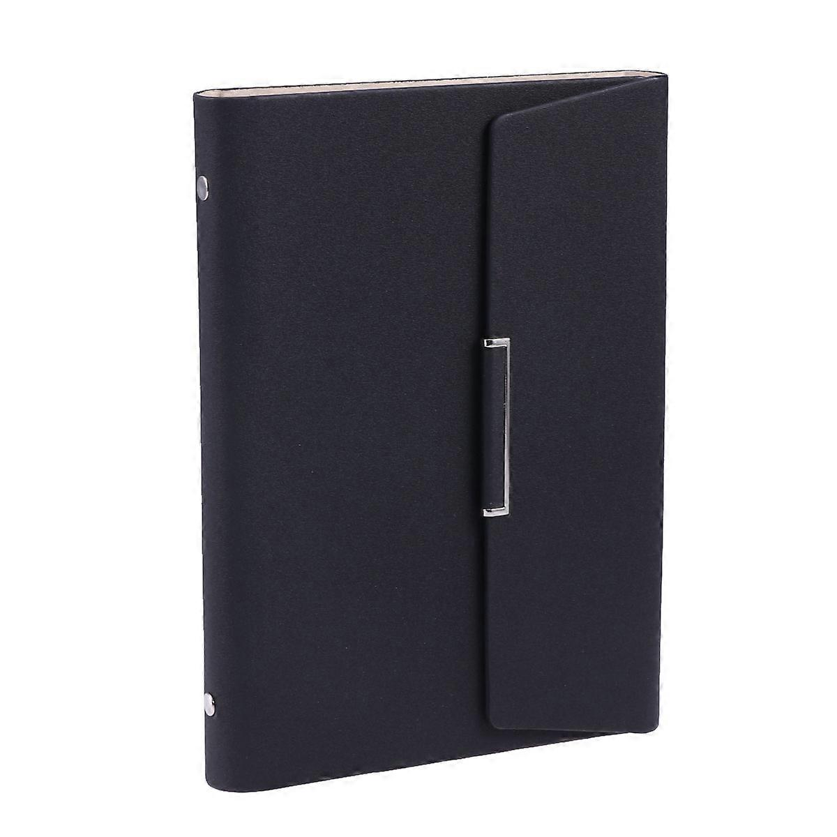 Black Business Notebook for Office 2Pcs A5 Loose Leaf Notepad