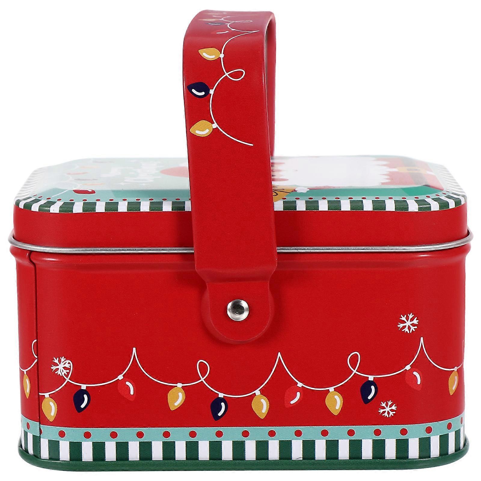 Christmas Tinplate Storage Box for Storage 4Pcs Cookie Container Gift Set