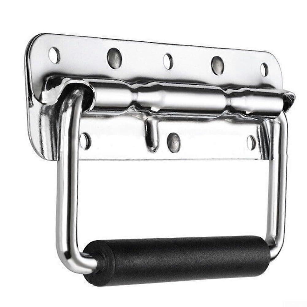 304 Stainless Steel Spring Loaded Handle With Soft Rubber Grip For Carrying Heavy Speaker Cases 100Mm