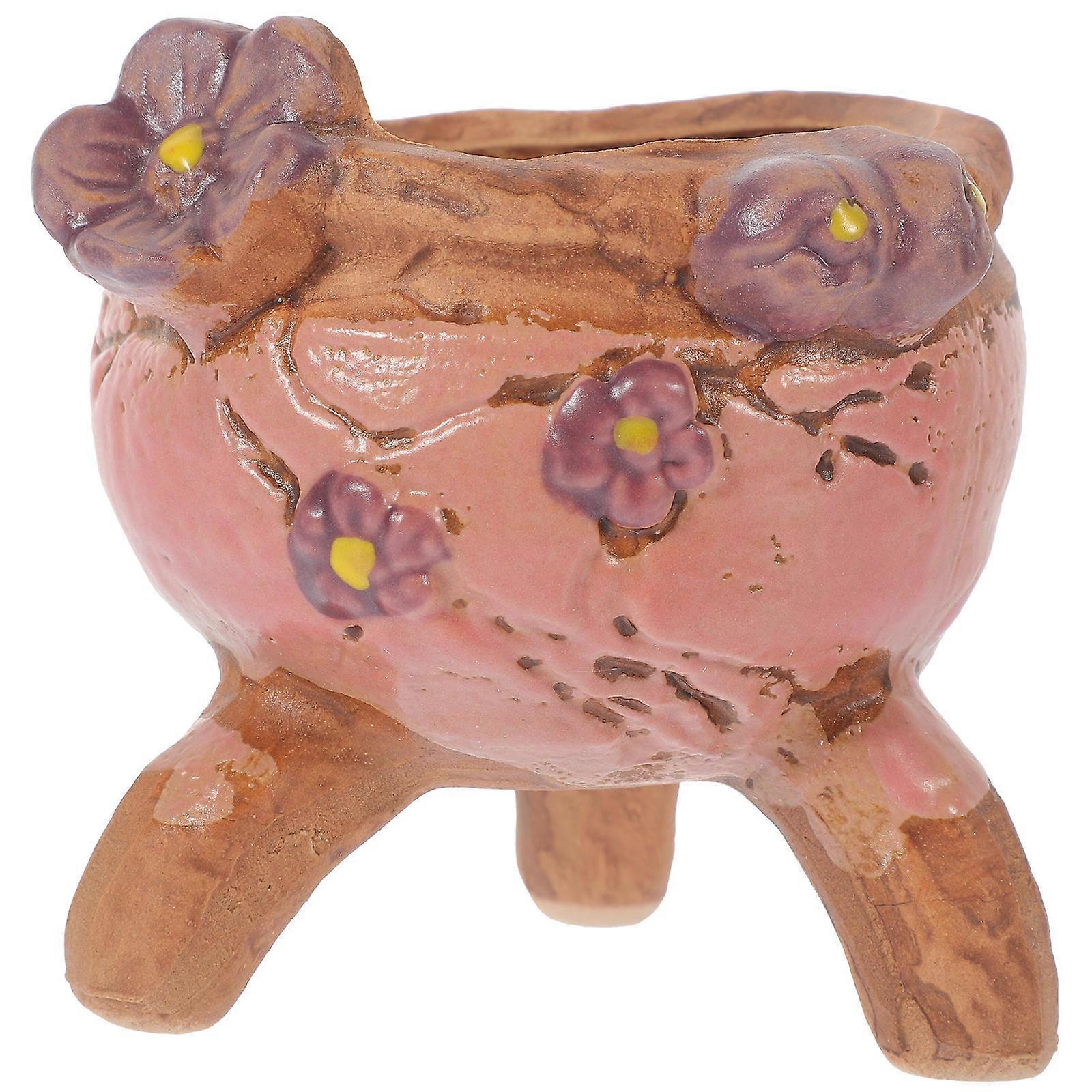 Ceramic Succulent Flower Pot for Home 2Pcs Compact Durable