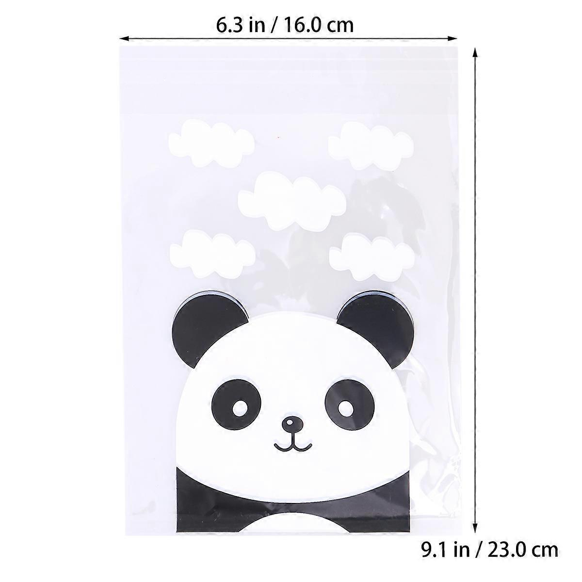 Cellophane Bags Panda Pattern 100Pcs for Storage with Self Adhesive Feature