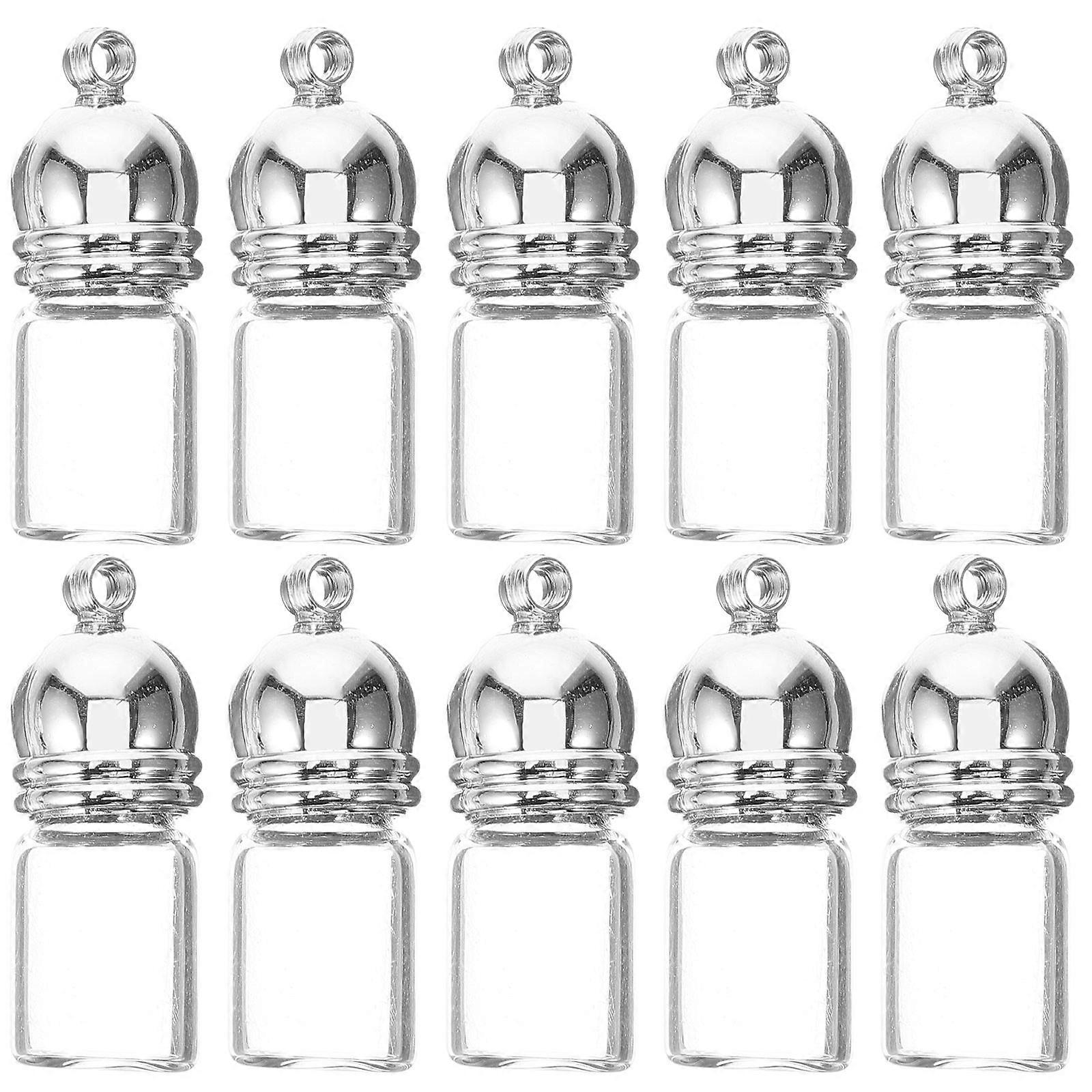 Tiny Glass Bottles with Cap for Wishing and DIY Crafts 50Pcs Clear Jar