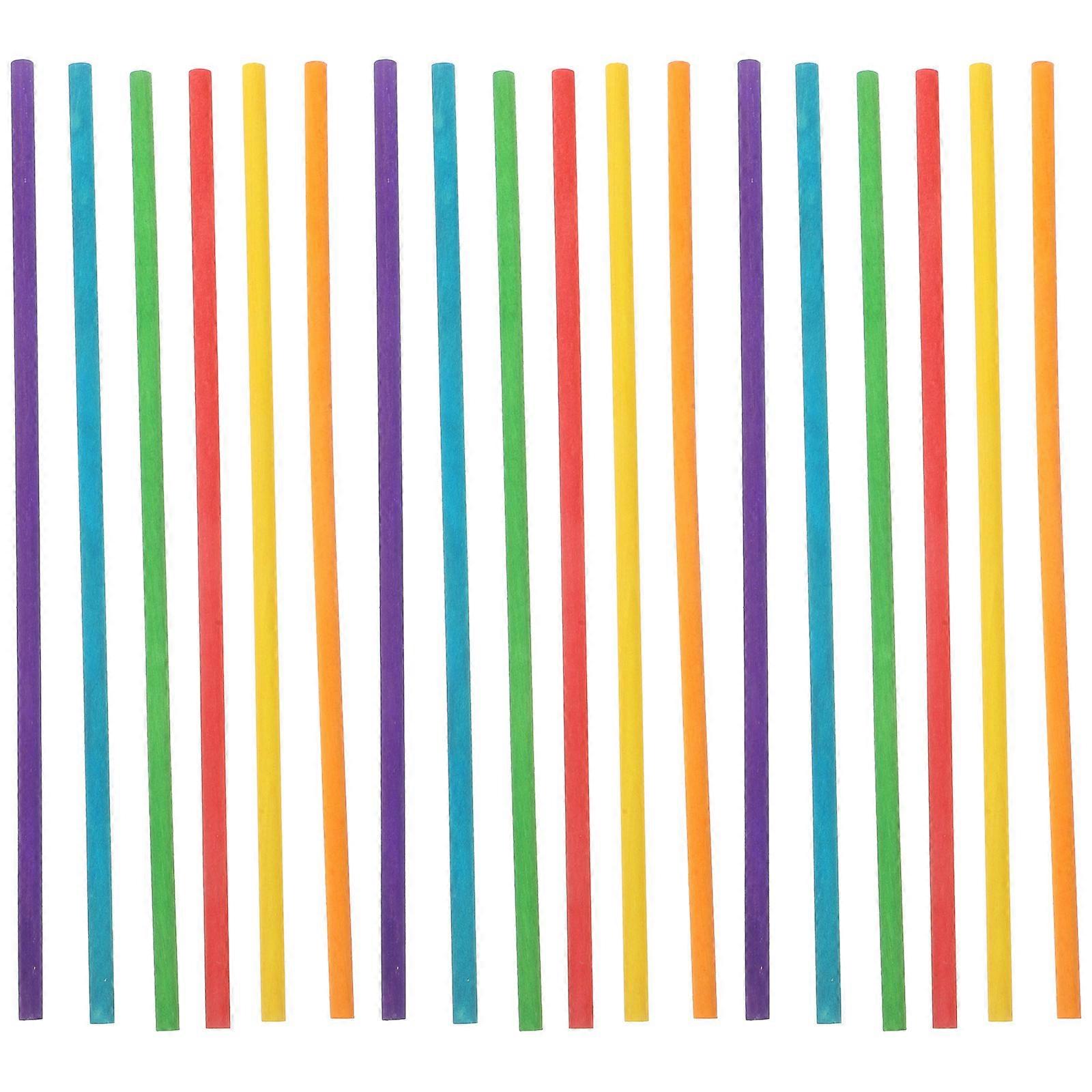 Round Colorful Wooden Sticks for DIY Crafts 500Pcs Assorted Colors