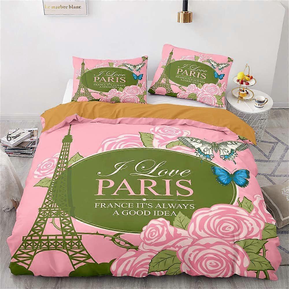 E369 The Eiffel Tower Duvet Cover Bedding Set  Duvet Cover and Pillowcase Microfibre 3D Digital Print 3-Piece Bed Linen  R369