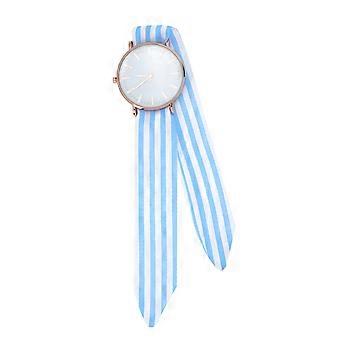 Wrist Watch for Timekeeping Bowknot Design Sky-Blue Polyester Band