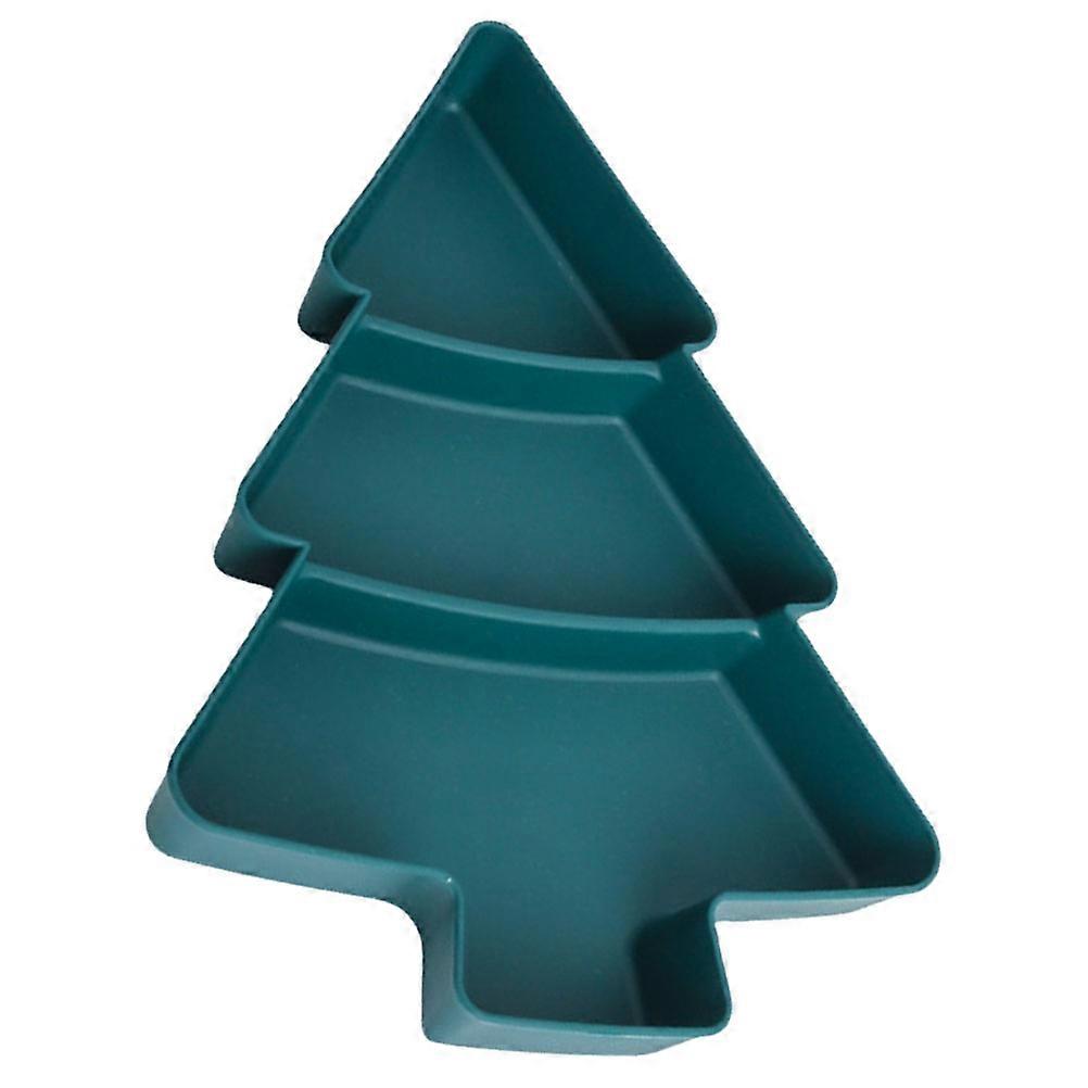 Xmas Tree Shape Food Serving Tray for Snacks Storage 2Pcs Green PP
