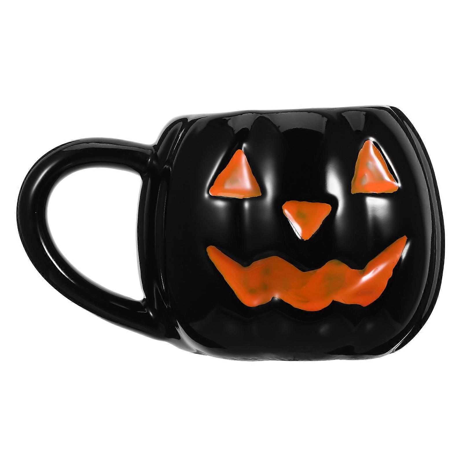 Halloween Pumpkin Tea Mug Ceramic Material for Party Black