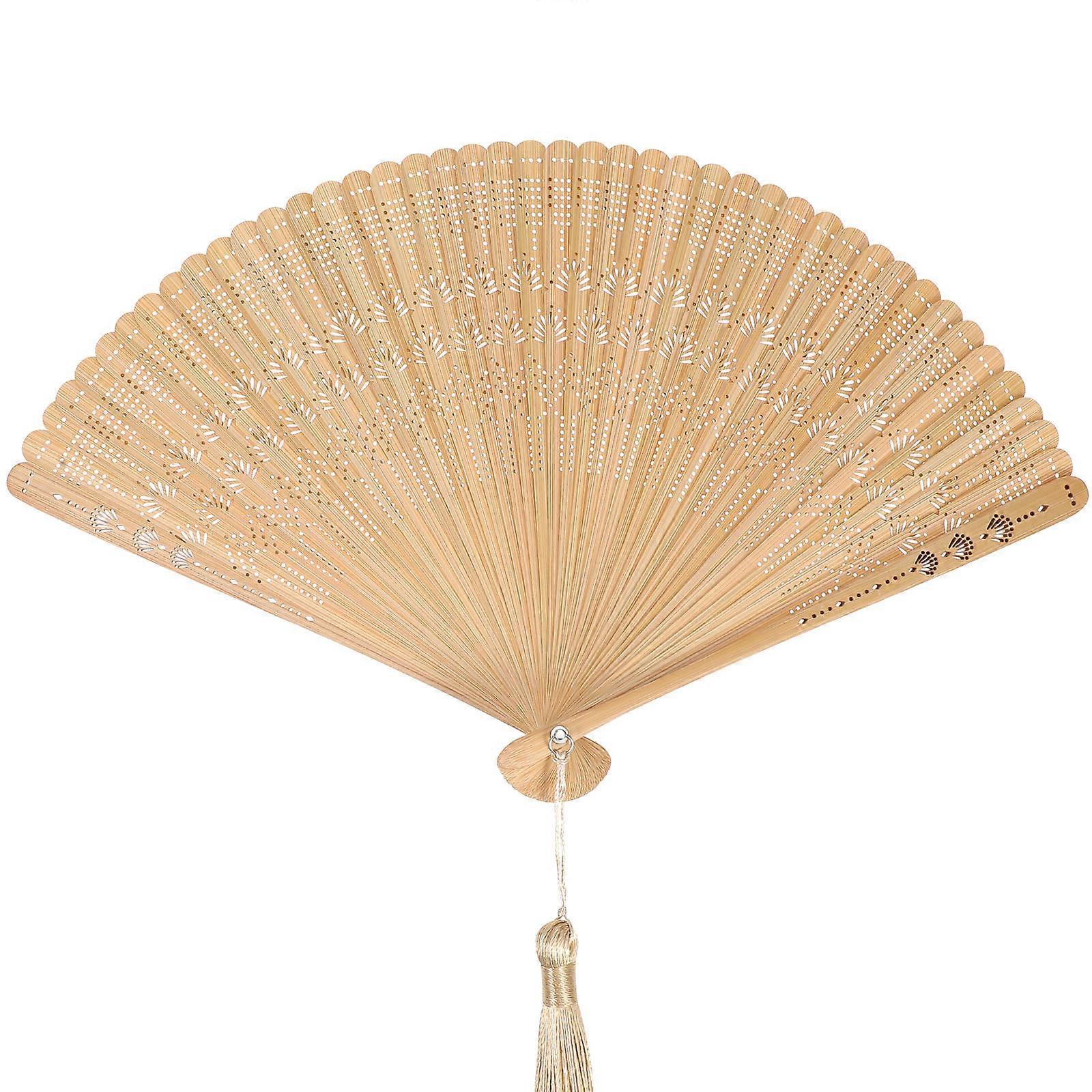 Handheld Fan Bamboo Folding Fan for Daily Use 4Pcs