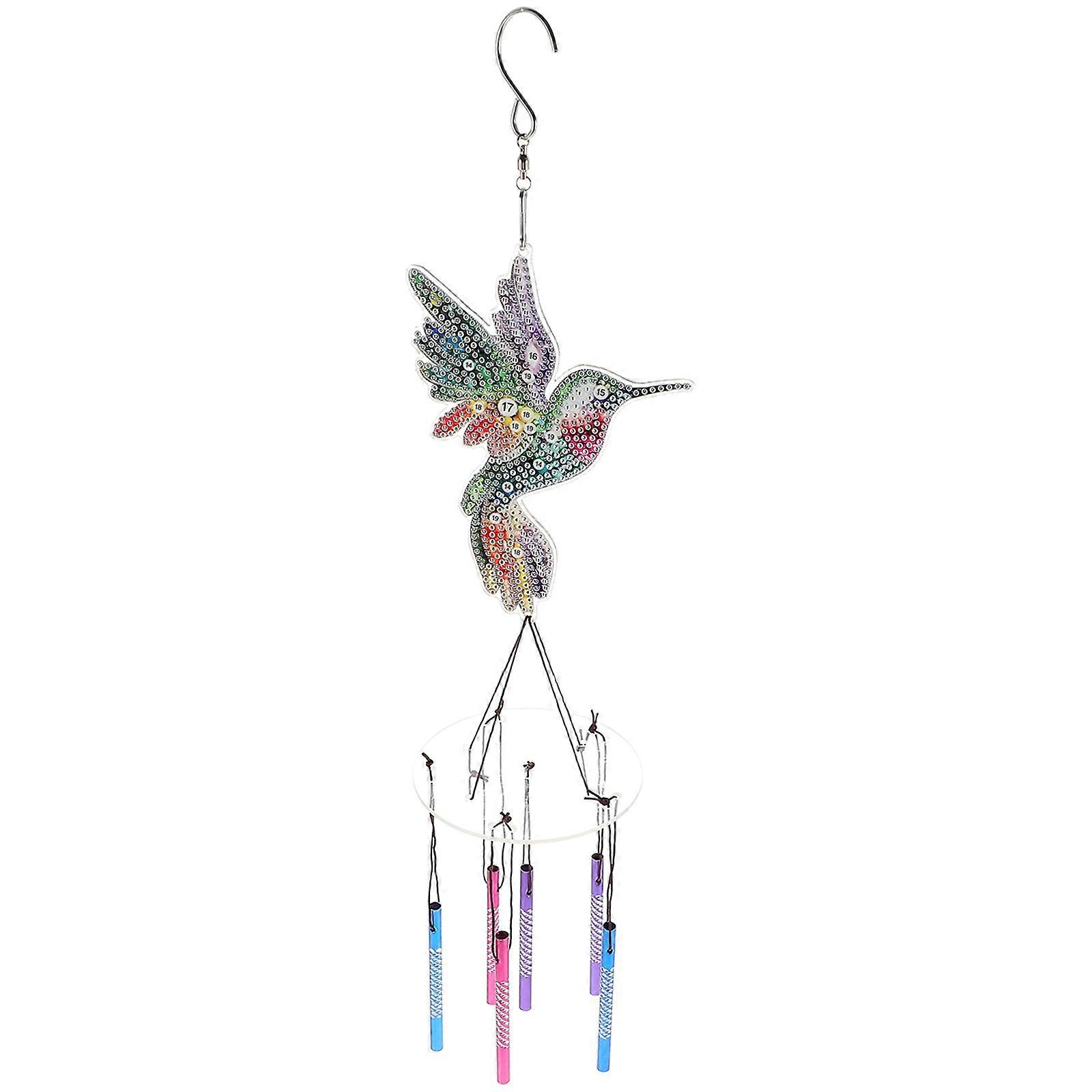 Diamond Drawing Wind Bell Bird Wind Chime DIY Set 4Sets for Garden Decor