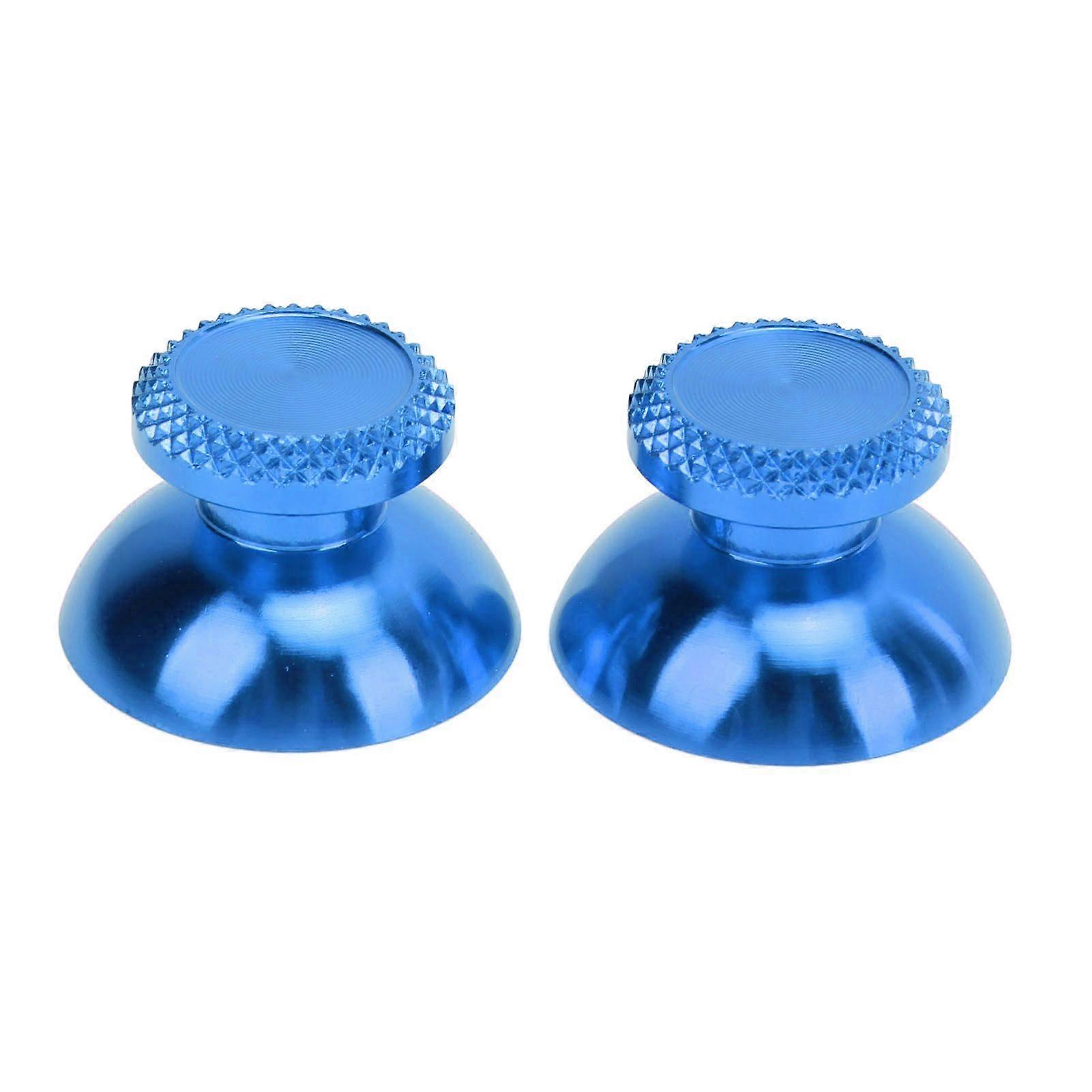 2Pcs Metal Analog Grips Stick Thumbsticks Controller Aluminum Alloy Metallic Joystick Handheld Game Console Accessories Blue