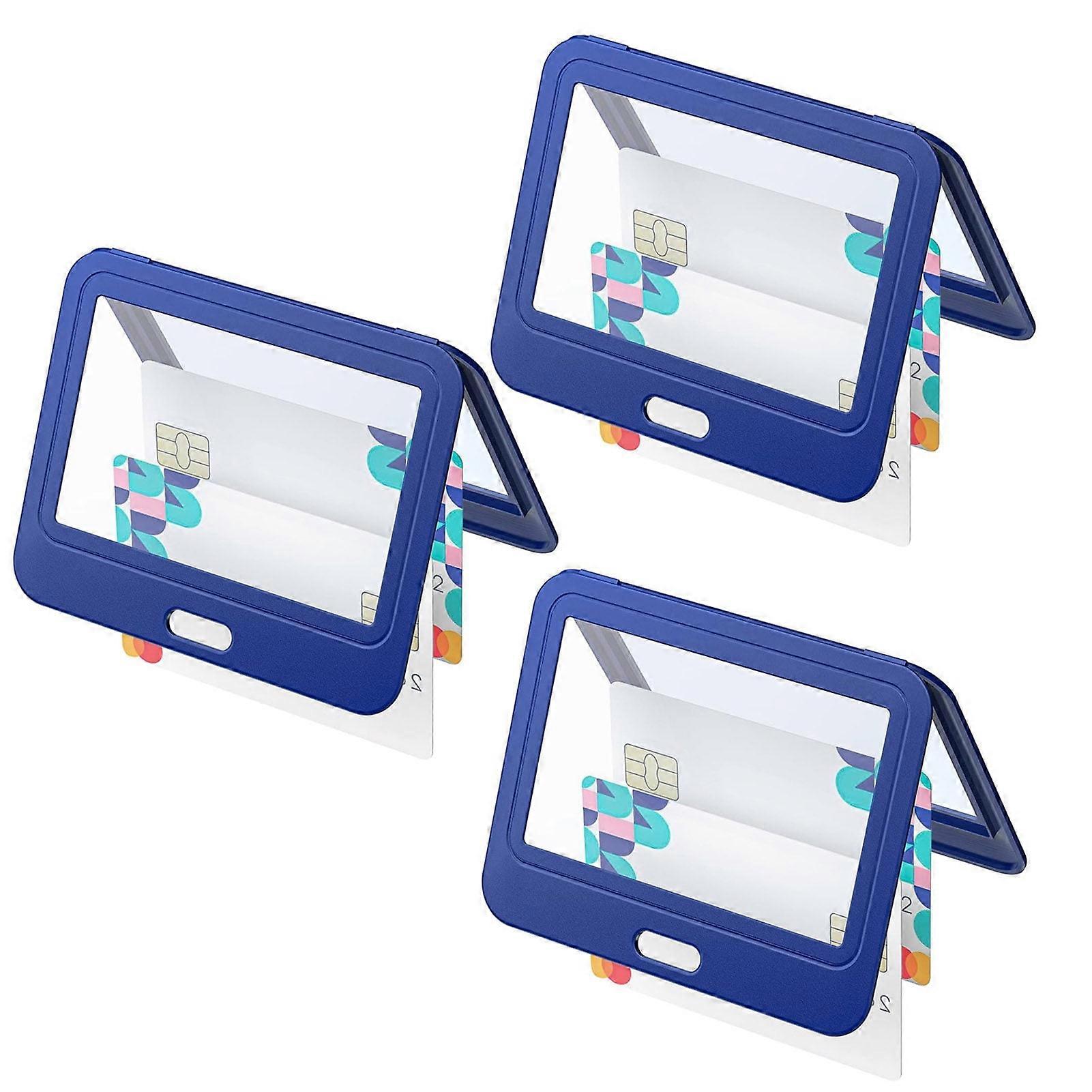 Homerr 3Pcs ID Badge Holder, Compatible with Office ID Cards, Double-Sided Horizontal Transparent Plastic Case Protector
