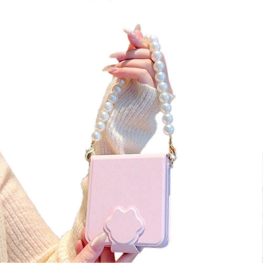 Samsung Galaxy Z Flip7 Hinge Case with Strap Full Coverage Candy Color PU Protective Cover