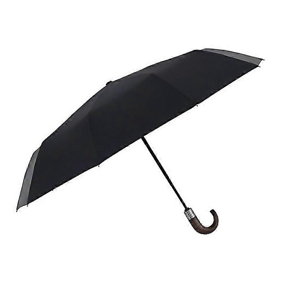 For Parachase Solid Wood Bending Handle 10 Bone Three Fold Automatic Umbrella