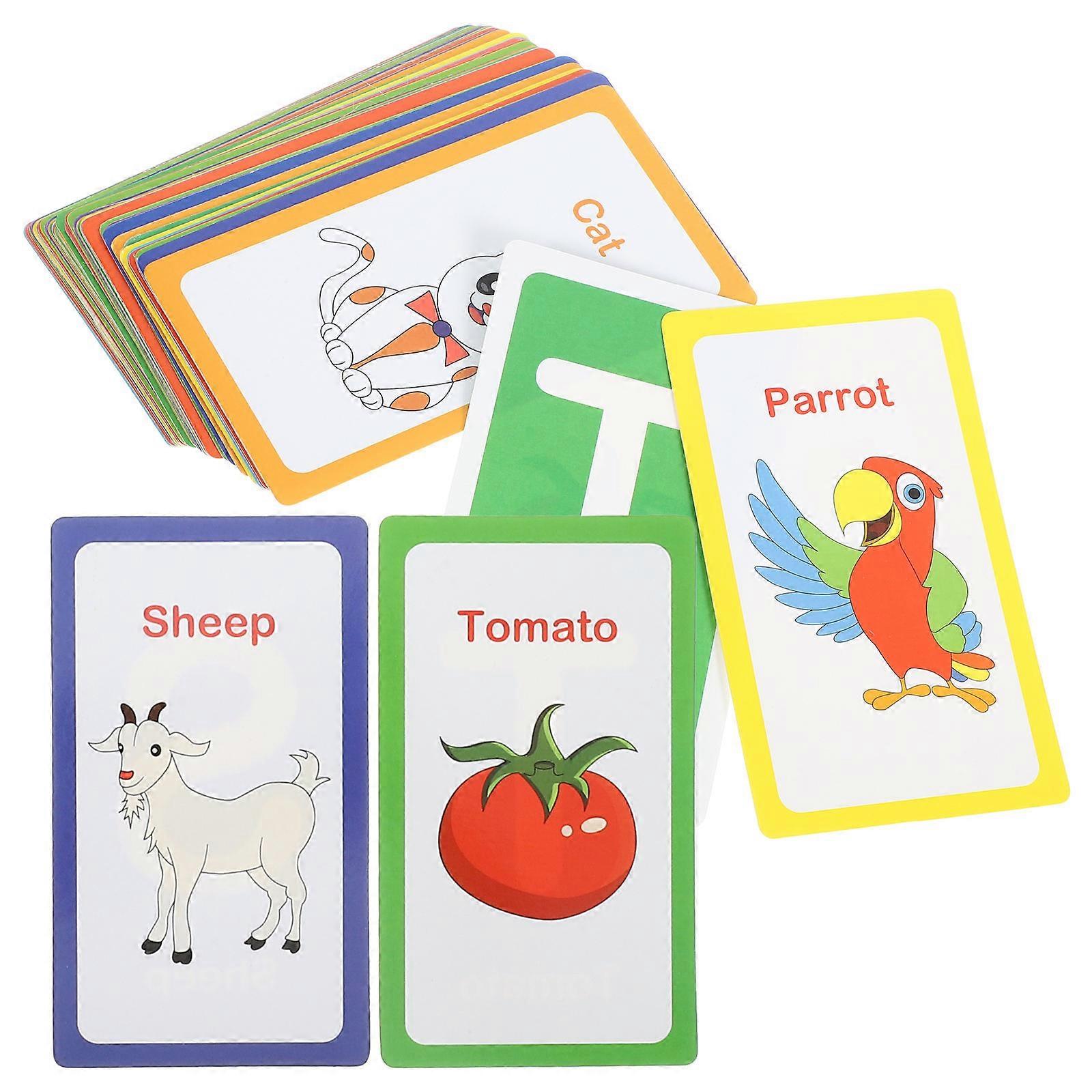 Preschool Flash Cards 1 Cards Created For Children Aged 3-6 Travel Learning Bright Colors Rounded Corners