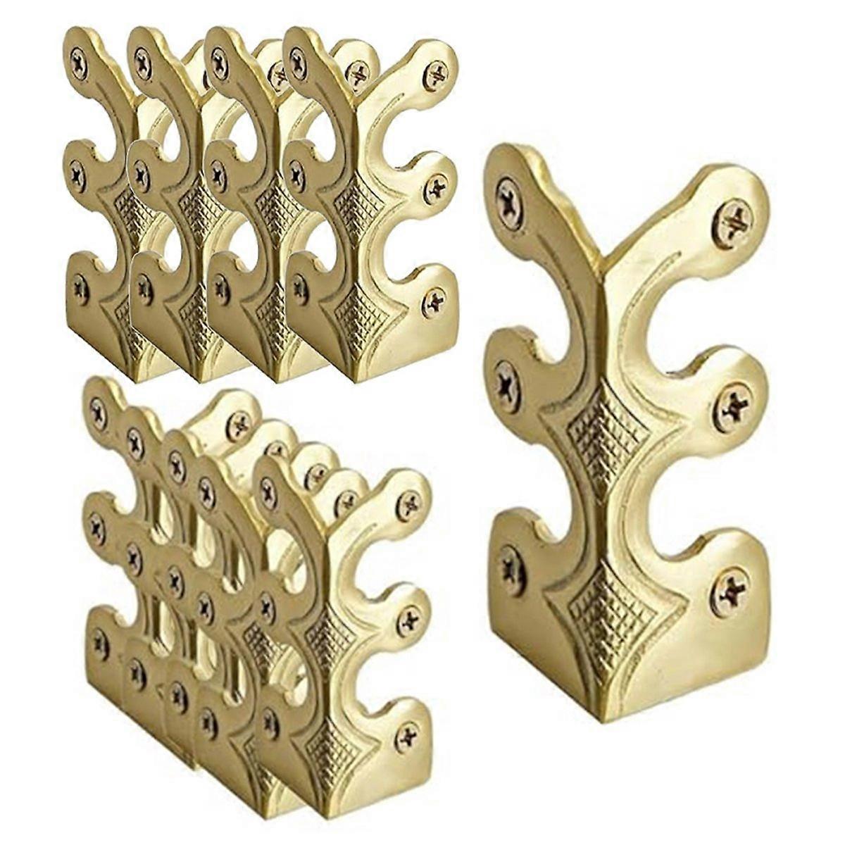 10PC Skiffers Baseboard Corner Protectors,Solid Brass Skirting Board Protectors,Baseboard Corner Pro