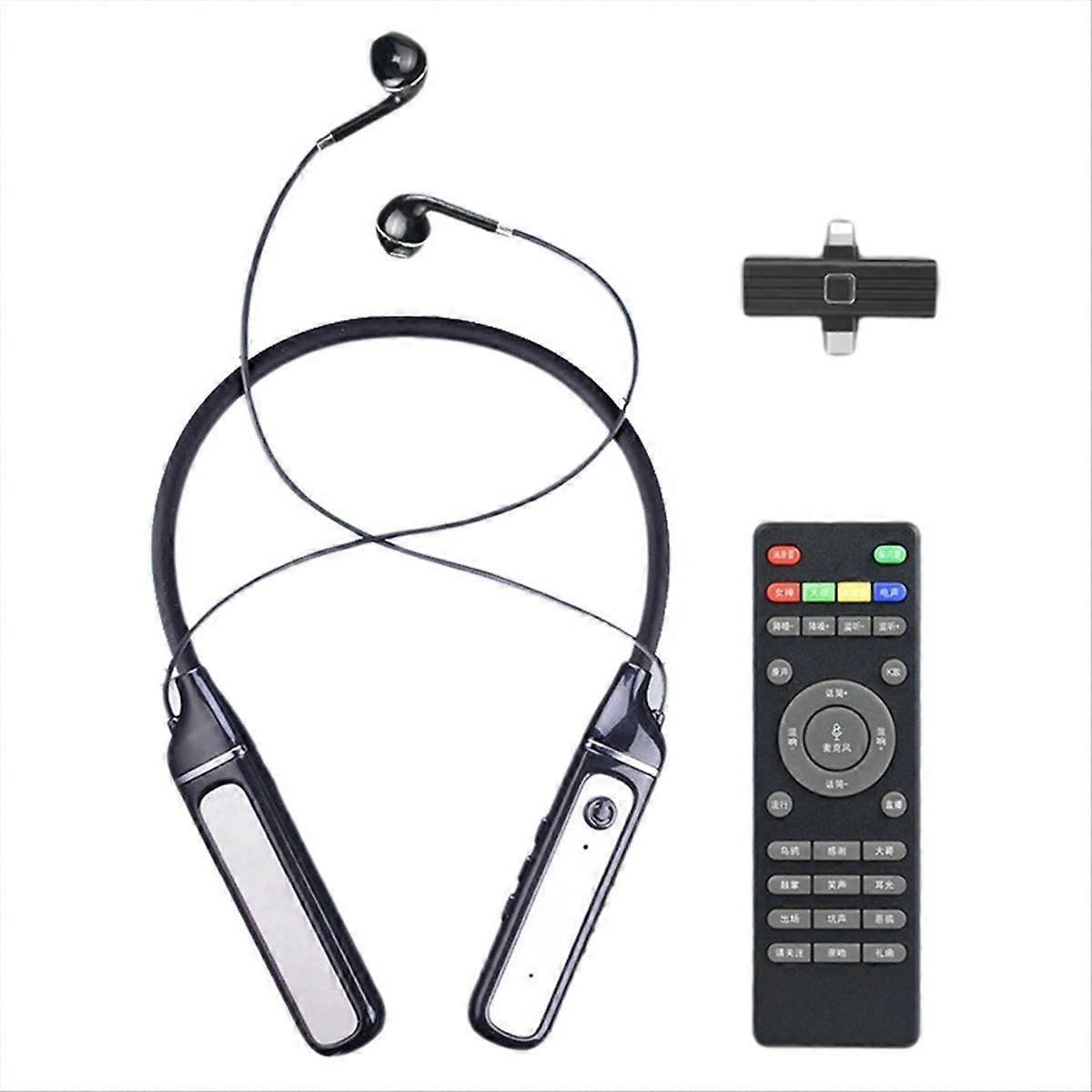 Live Karaoke Bluetooth Headset Built-in Sound Card Wireless Receiver