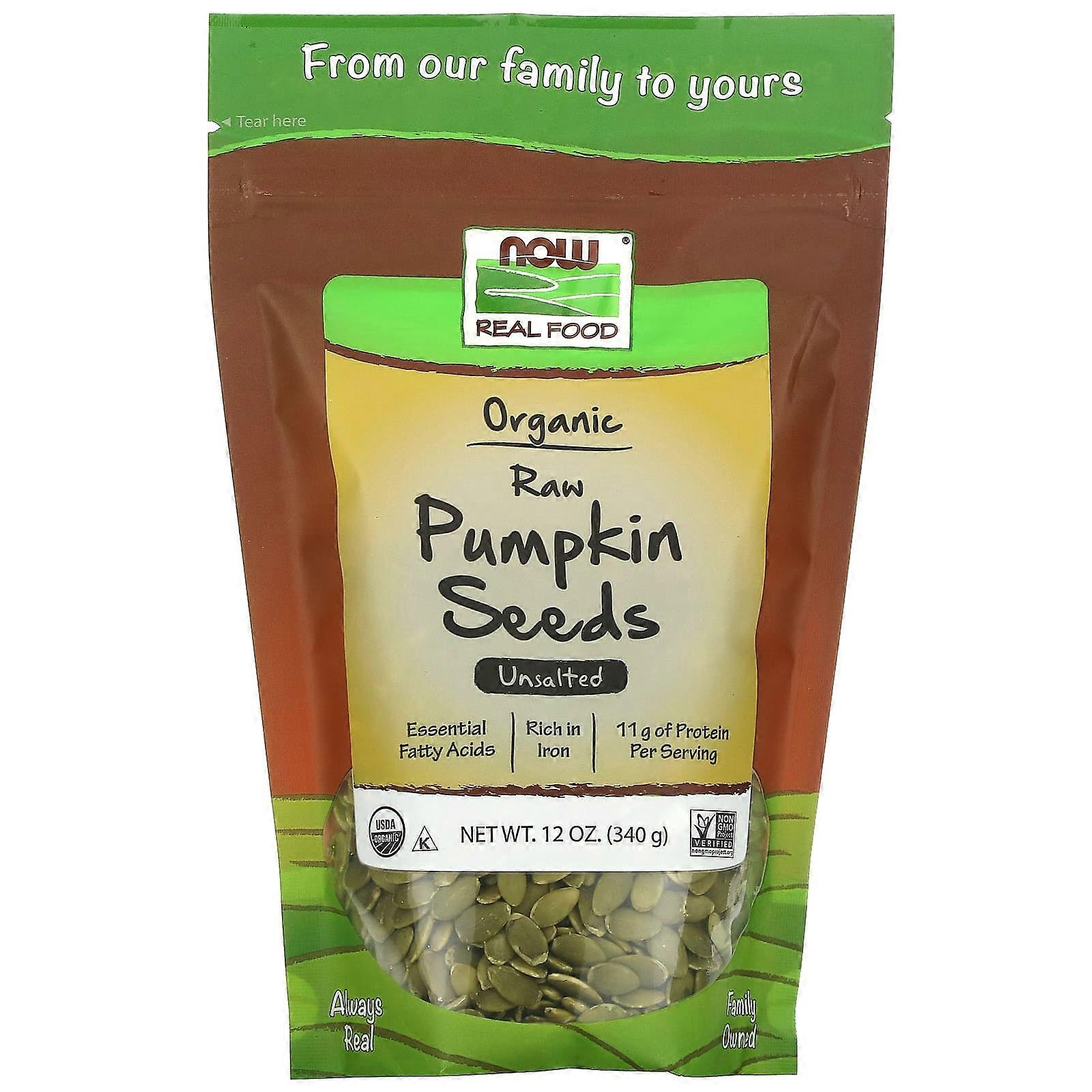 Organic, Raw Pumpkin Seeds, Unsalted, 12 oz (340 g)