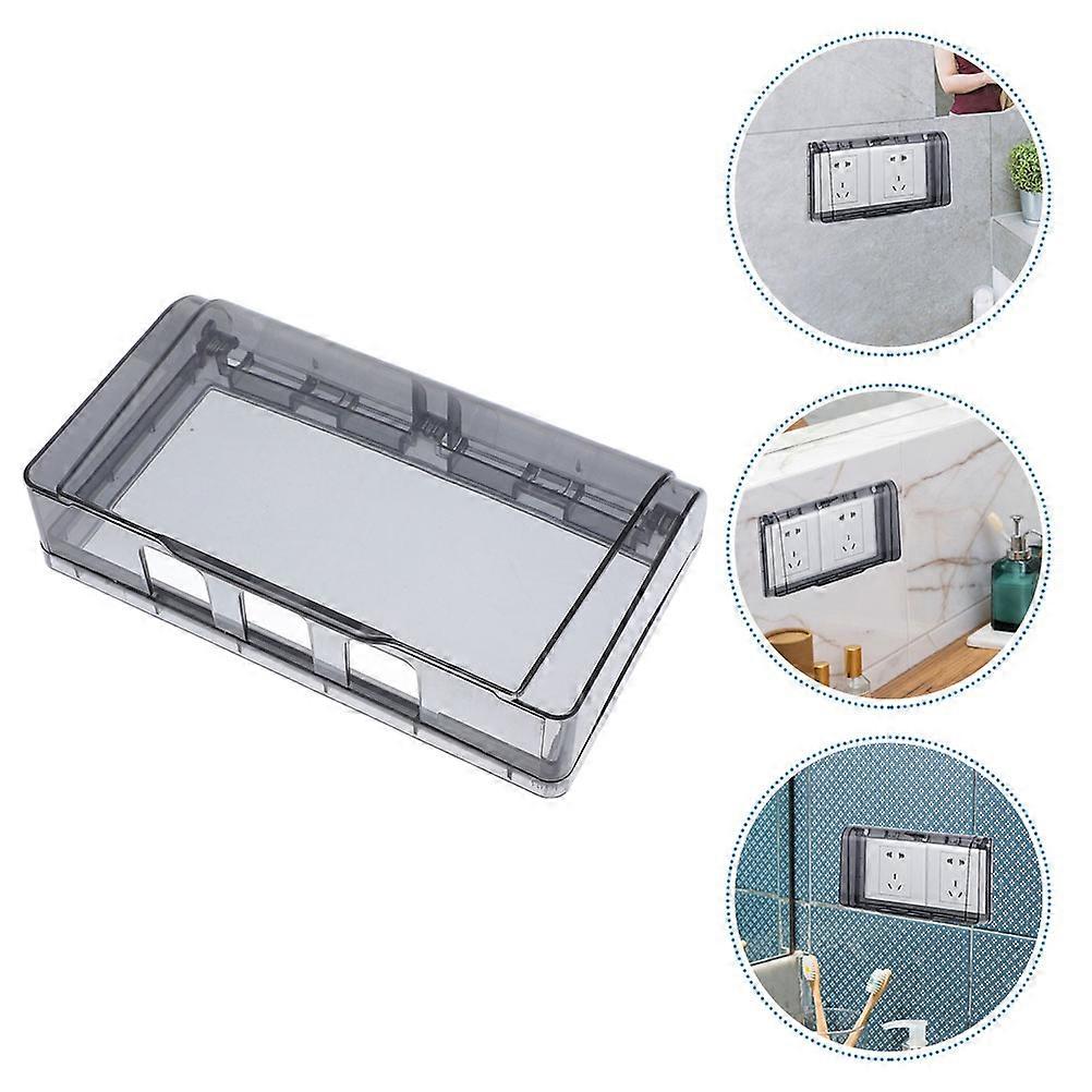 Dark Grey Waterproof Outlet Covers Switch Socket Protective Cover 5Pcs