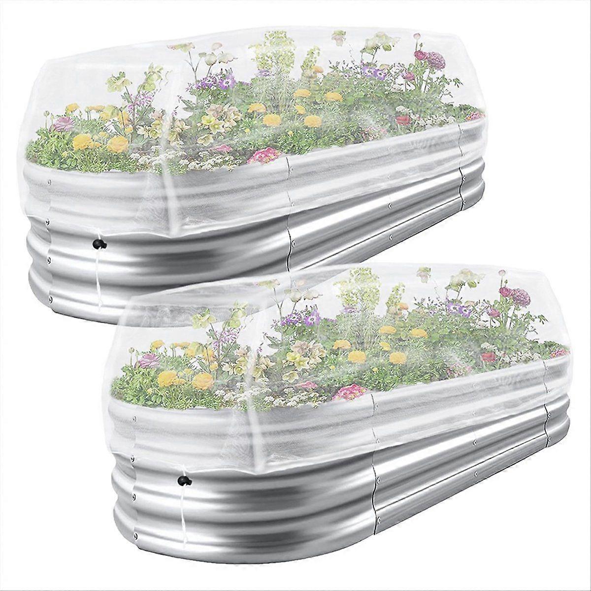 2pcs Garden Netting for Raised Beds,Rectangular Mesh Plant Covers with Drawstring for Garden Protection