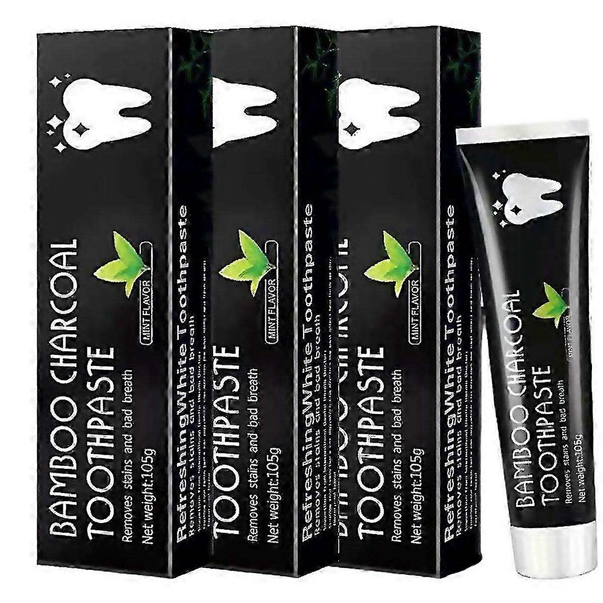 For 3pcs Bamboo Activated Charcoal Toothpaste Teeth Whitening Fluoride Free