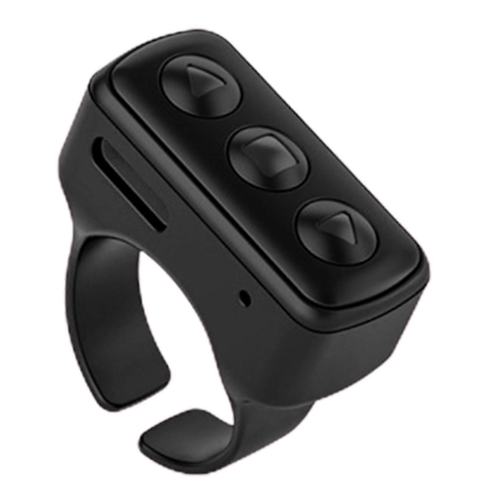 Scroll Ring Remote Control Wireless Camera Video Controller Wearable Selfie Music Controls Smartphones And Tablets Black