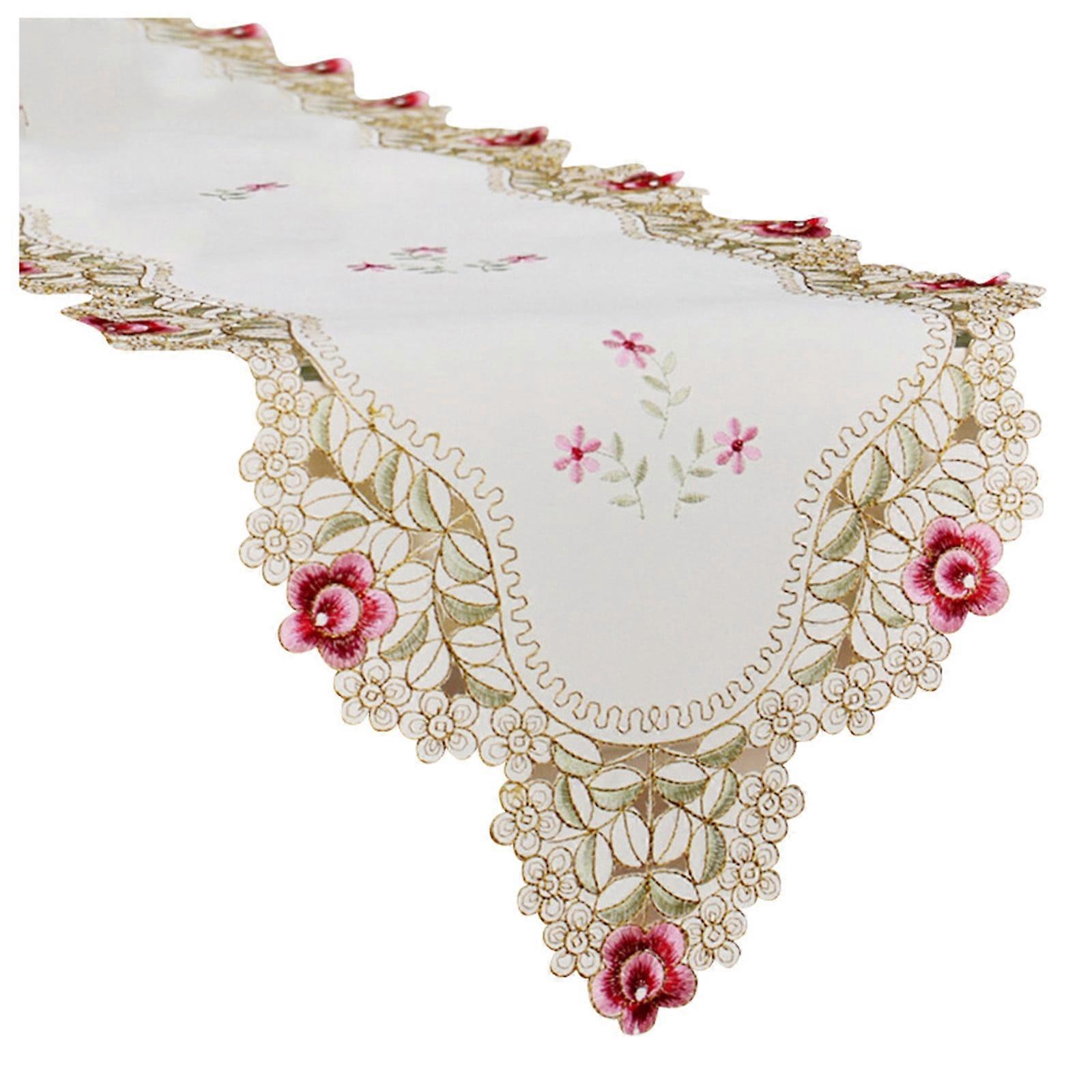 Clearance Table Runner for Rectangle Tables, Compatible with Wine Red & White Lace Doily Placemat, European Flag Design, 1X Long Towel