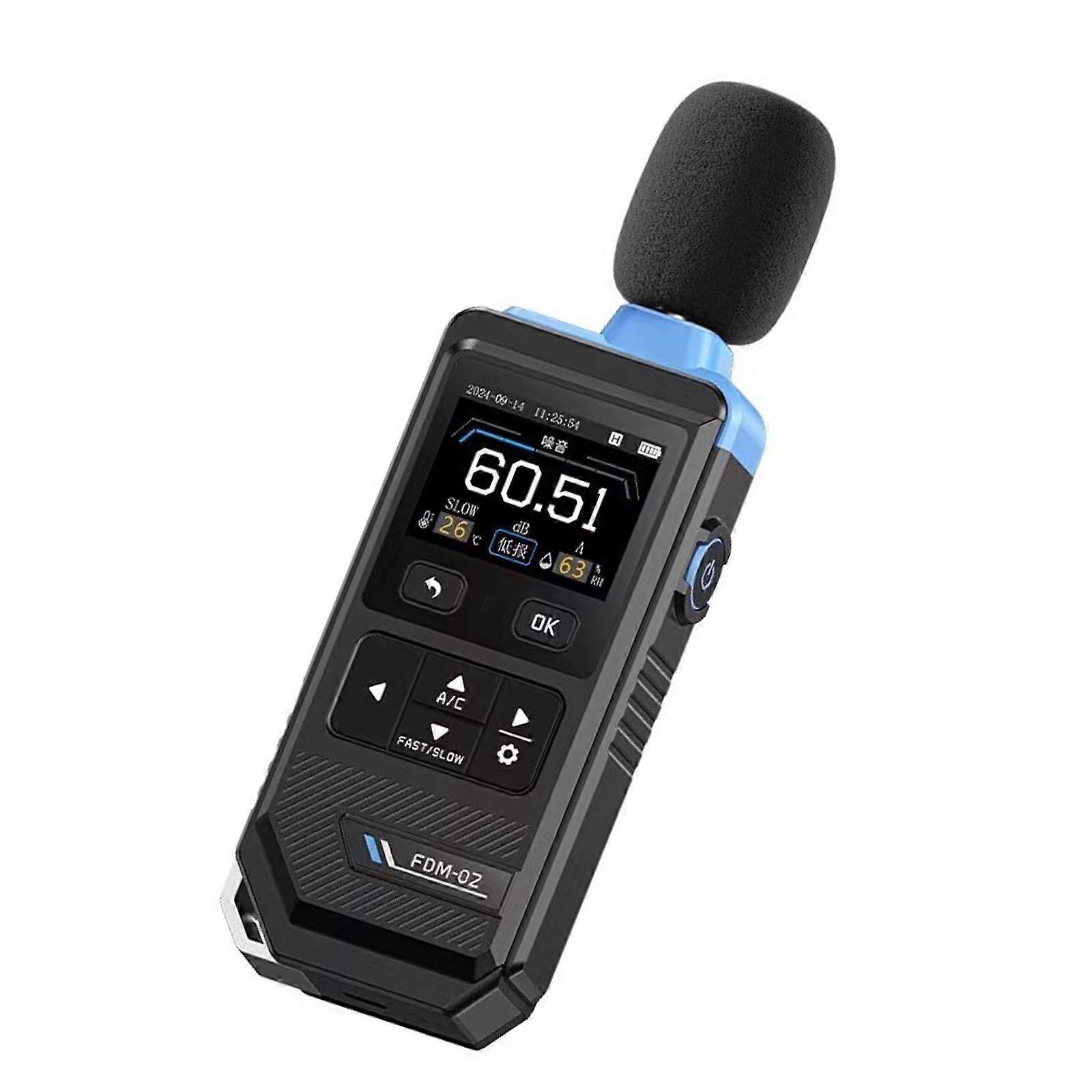 Rechargeable Noise Levels Tester Digital Decibel Meter Portable Sound Level Meter With Time Temperature Humidity Display