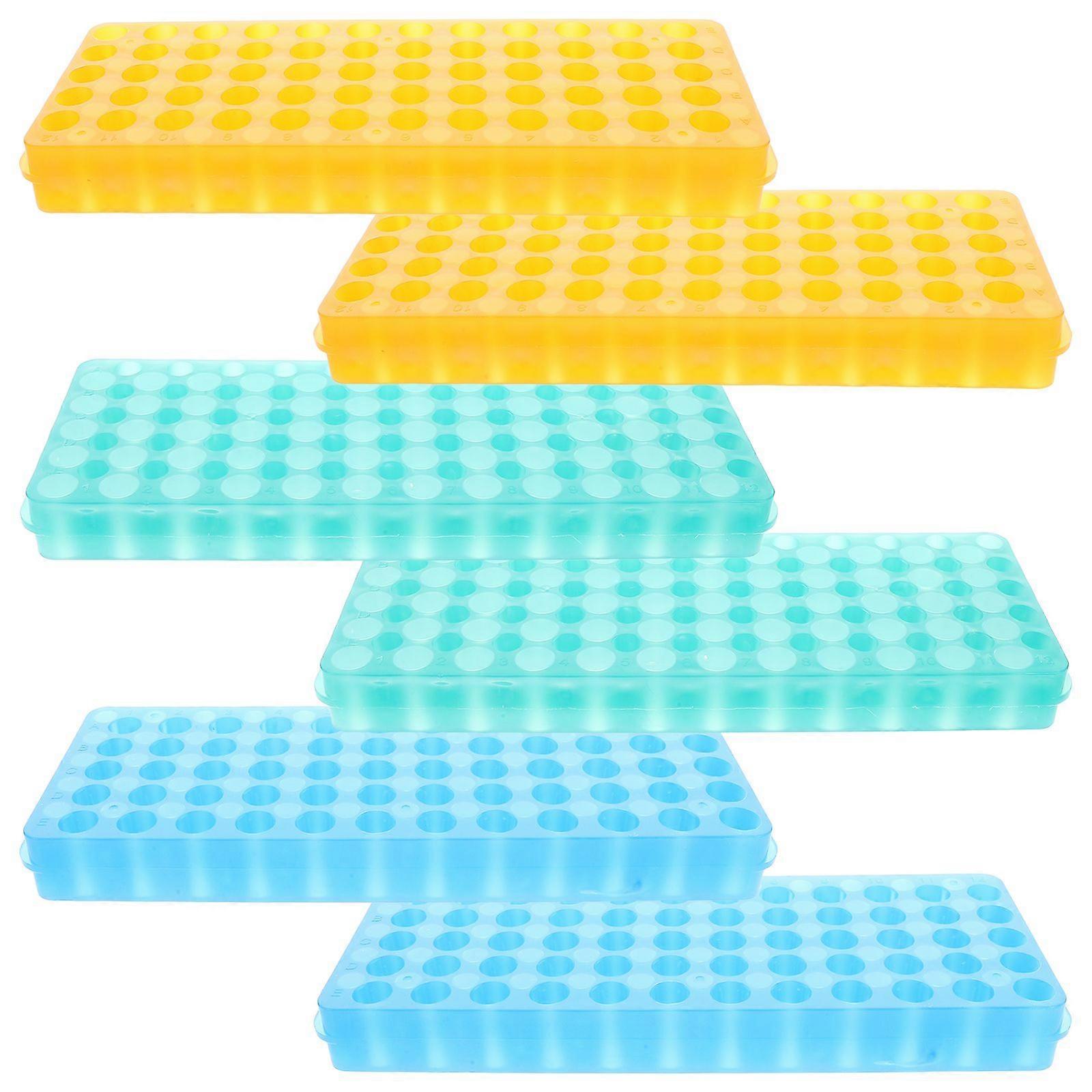 6pcs Test Tube Rack: Microcentrifuge Tube Holder Organizer - 60 Holes Rack Set For Sample Bottles - Tray Stand For 0.5-2ml Vial Storage Specimen