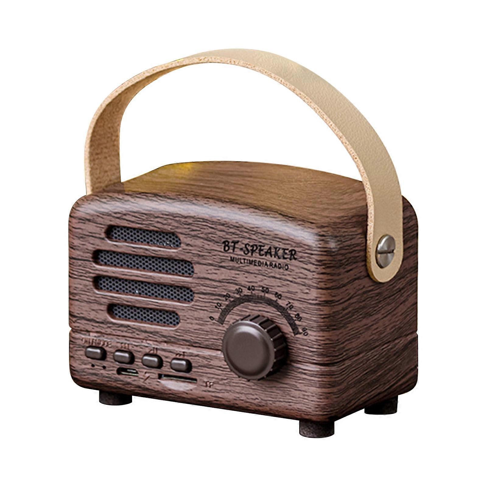 PAVEOS Portable Retro Bluetooth Speaker with Handle, Compatible with TV, Wireless Audio, FM Radio, Long-Lasting Playtime, Home & Coffee Use