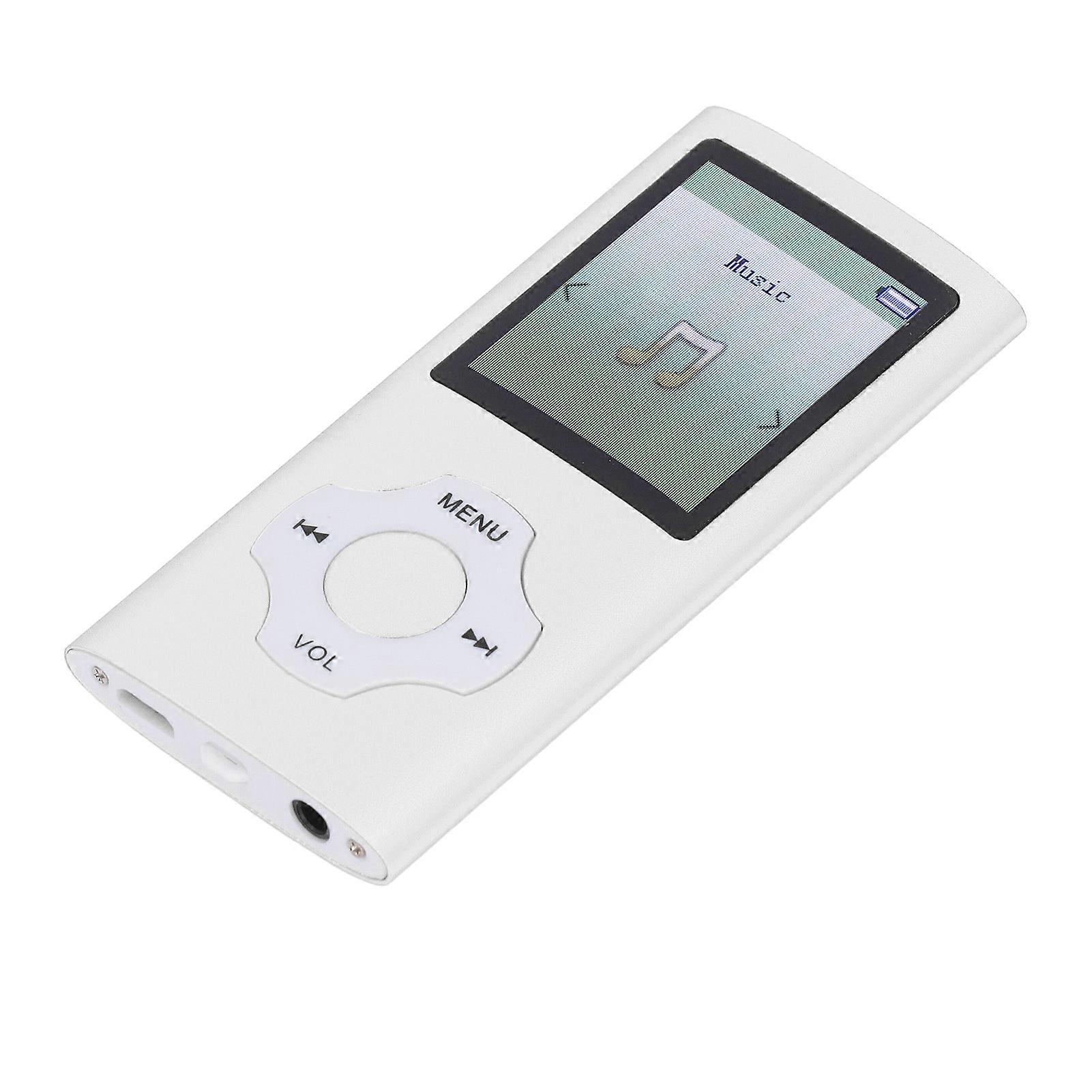 MP3 MP4 Music Player with 68GB Memory Card Support 128GB 1.8inch Digital Display E Book Reader Speaker HiFi Voice MP3 Player Silver 
