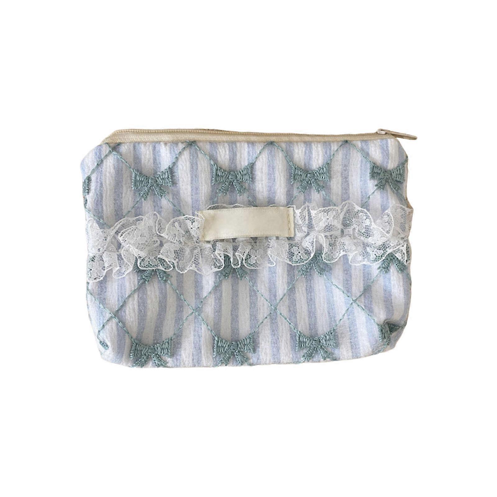 Stylish Lace Accent Miniature Organizer Bag Tear Resistant Polyester Multifunctional Pouch For Keys Cash Daily Use Multicolor