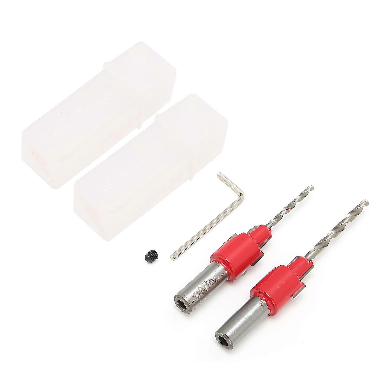 2Pcs Countersink Drill Bit Aircraft Type Hole Taper Counterbore Screw Bit Alloy Hand Tools