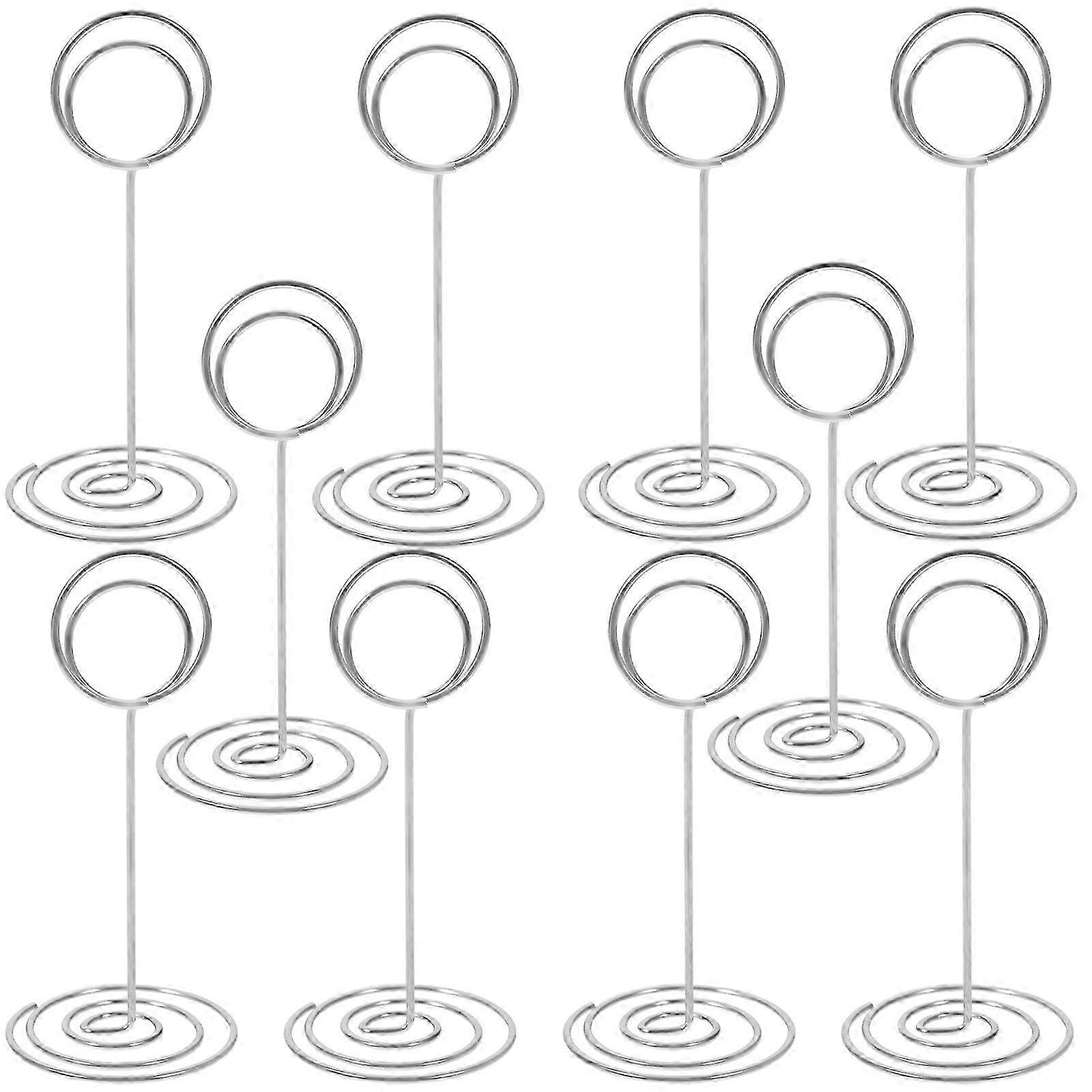 Mini card holders for home decor 10pcs elegant silver wire place clips