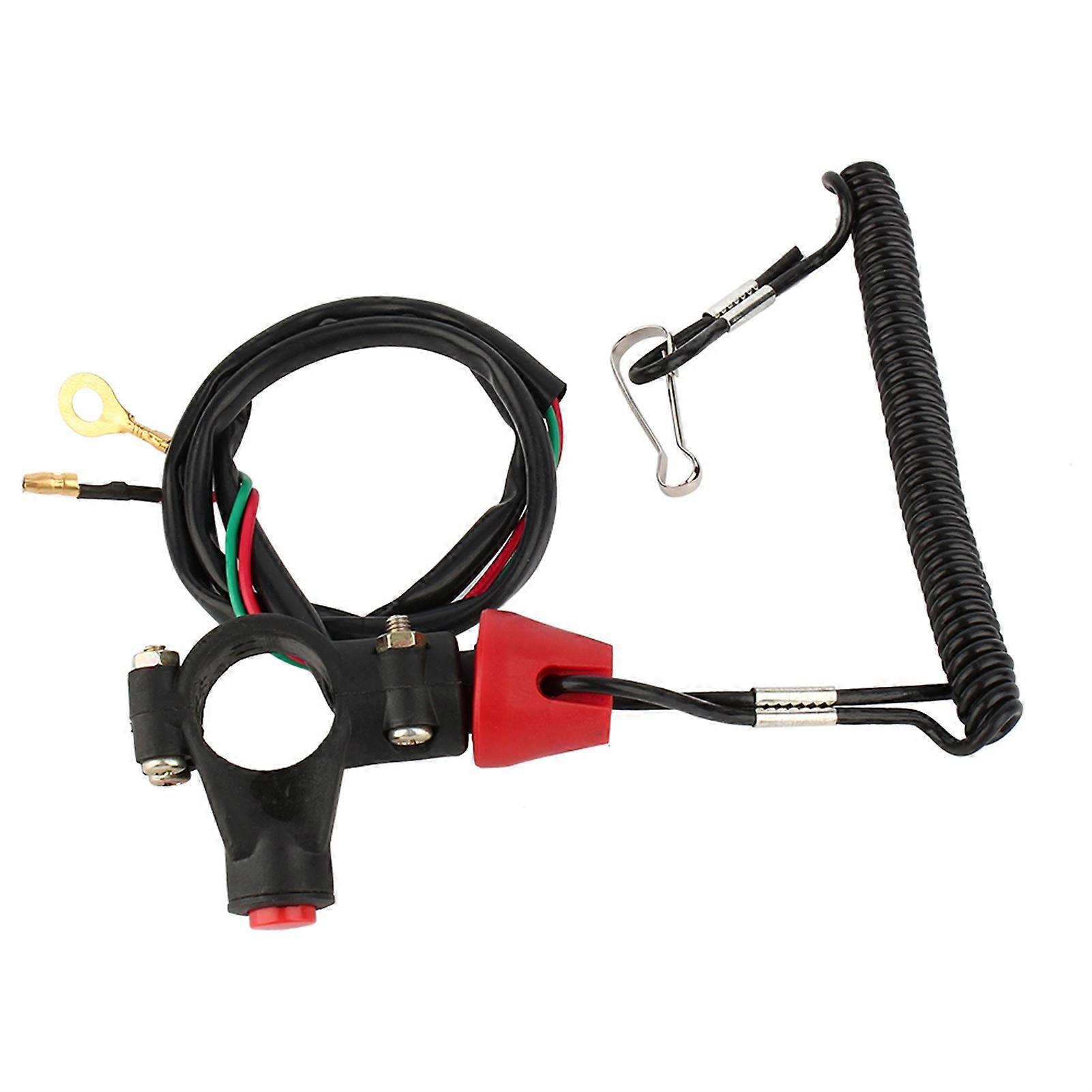 Engine kill switch tether for ATV and boat, 12V safety lanyard with cord
