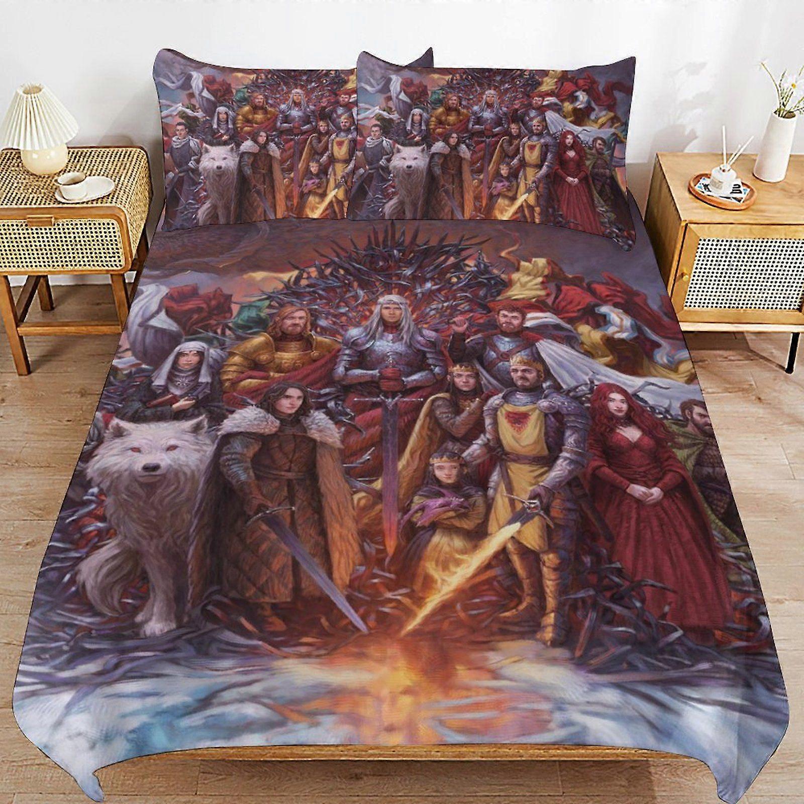 u146 Game of Thrones Wrinkle Free Fabric Soft Sleep Ready Zipper Closure Threaded Finish Duvet Cover Sets Style n146