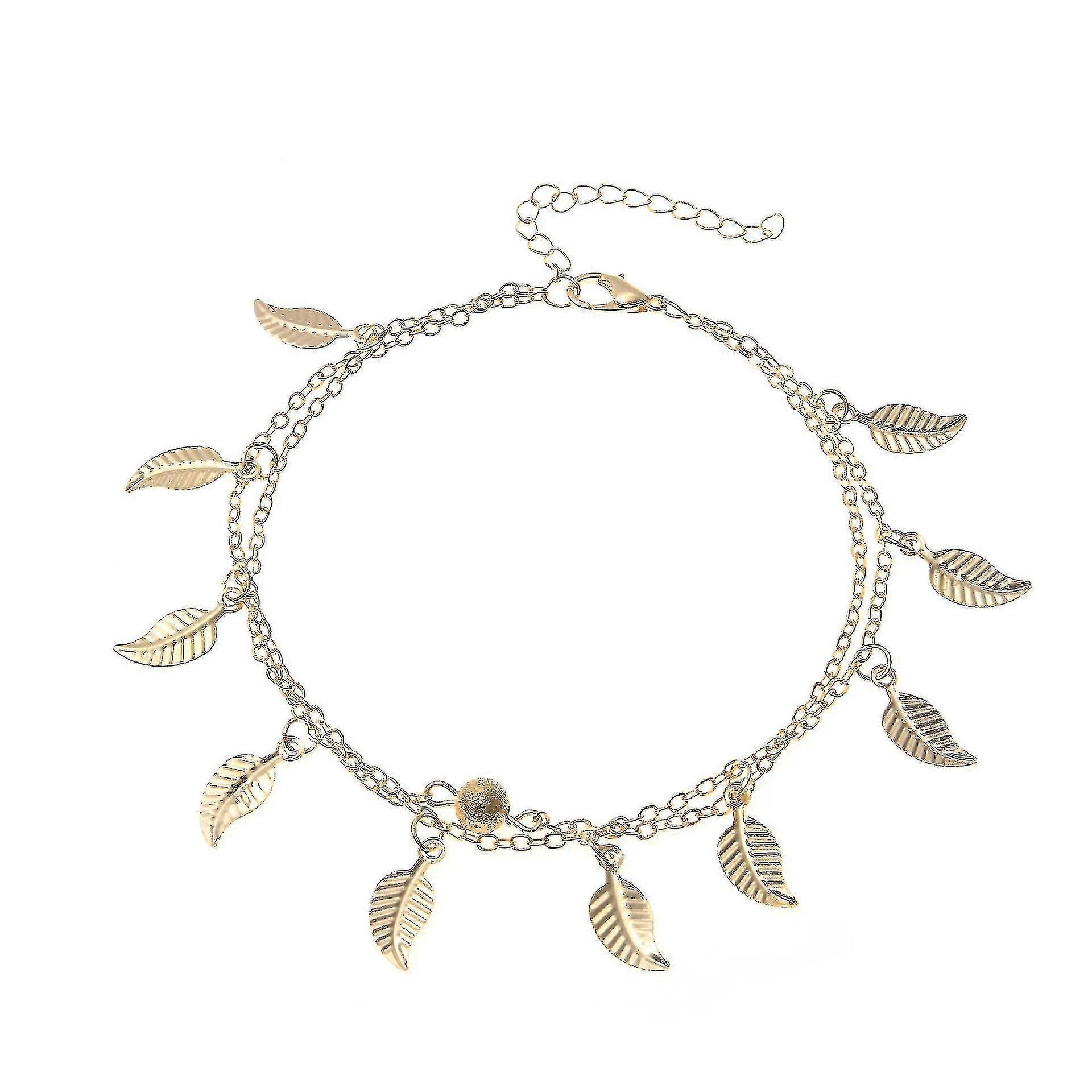 Women Ankle Chain Retro Leaf Fringed Anklet