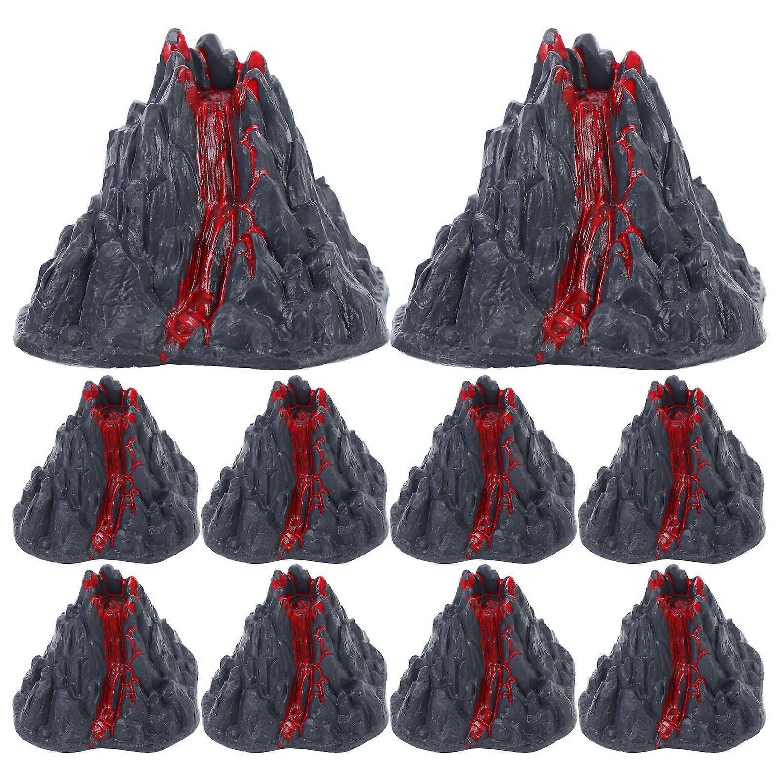 10Pcs Simulation Volcano Adorn Volcano Toy Model Artificial Landscape Adornment
