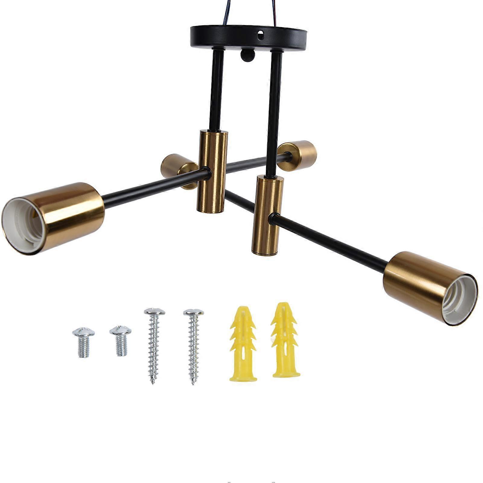 4 Light Ceiling Mount Lamp 360 degrees  Rotation Adjustable Wrought Iron Ceiling Light for Dining Room