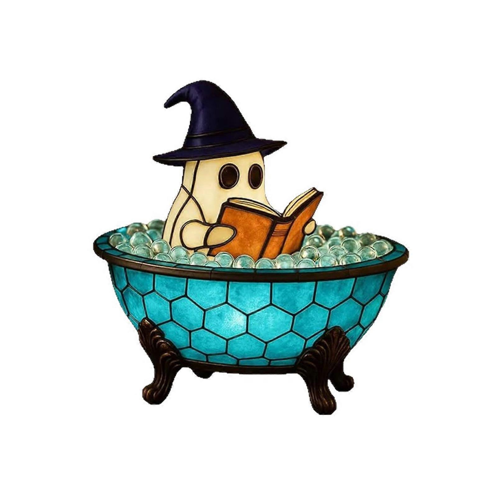 Easyly Install LED Bubble Effect Specter Light Waterproofed Resin Sculpture For Poolside Bathroom Decorations Multicolor