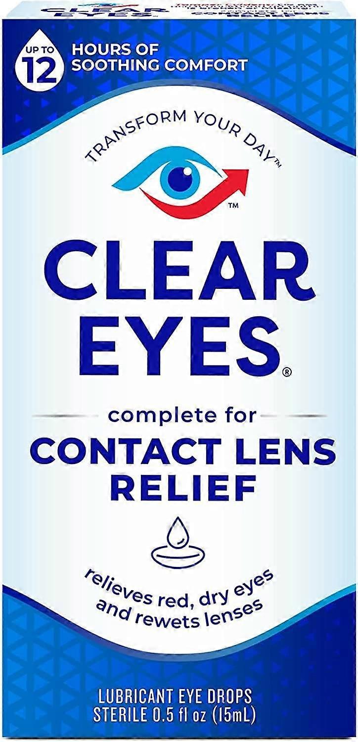 Clear Eyes, עדשות מגע, טיפות עיניים מרגיעות, 0.5 אונקיות
