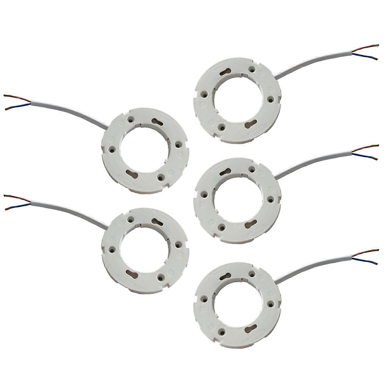 5 Pack Practical Light Socket High Temperature Resistant Base Lamp Holder Plastic Texture Suitablle for Various Fixtures  White