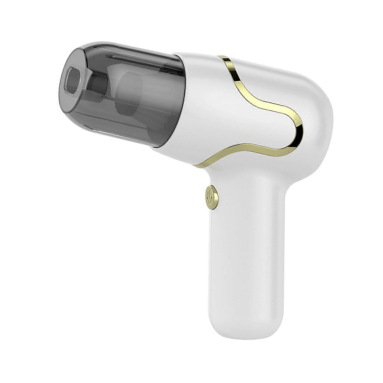 Triplicate Function Car Vacuum USB Rechargeable 12000Pa Suction Handheld Air Polisher For Car Home Electronics  White