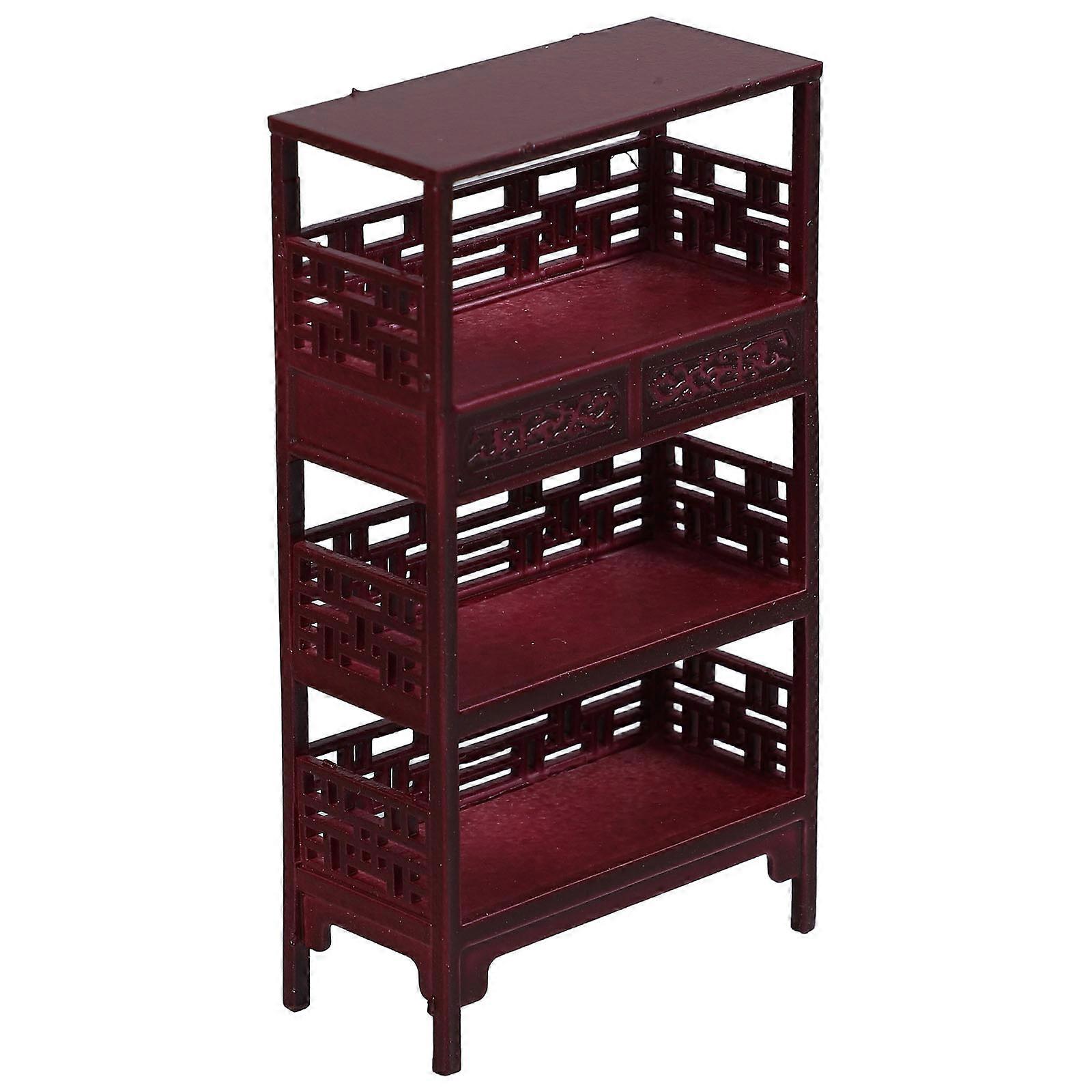 Miniature Bookshelf Mini Display Shelf Architectural Models Brown Abs Storage for Diy Projects 1Pcs