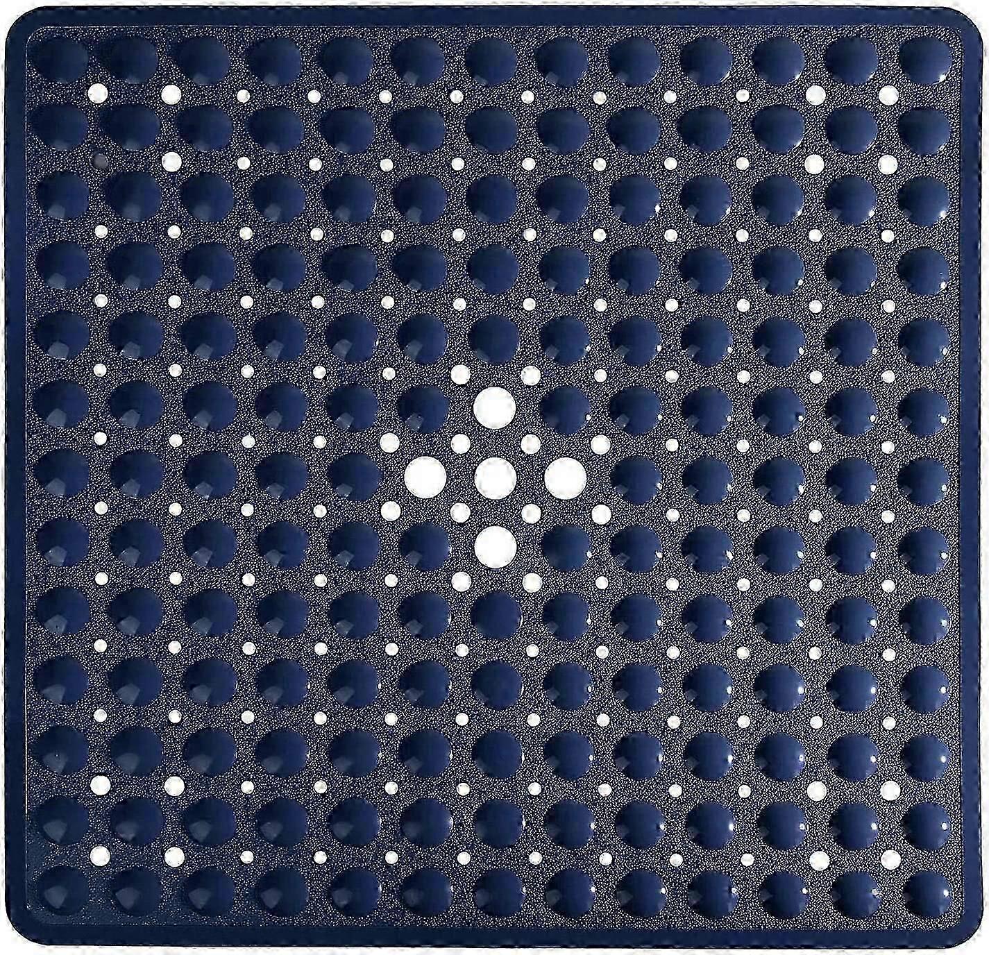 Non-Slip Shower Mat with Suction Cups, Safety Mildew Resistant Bath Mat with Drainage HolesNavy Blue