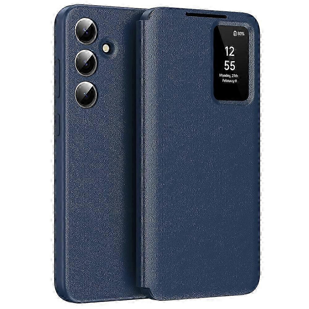Compatible For Samsung Galaxy S25 FE Case with Card Holder Smart View Window Leather Phone Cover