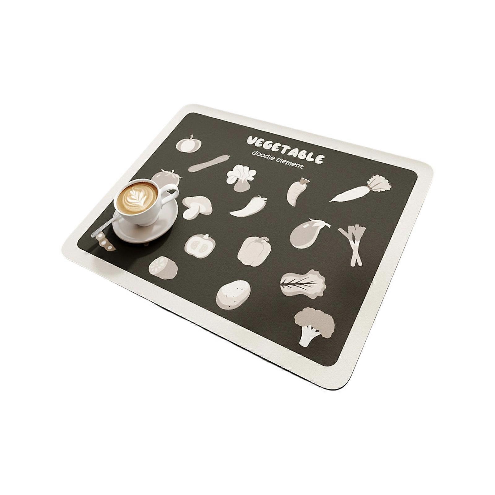 Quick Dry Countertop Drying Pad With Antiskid Backing Design Decorative Kitchen Accessories For Dishes And Cookware  3