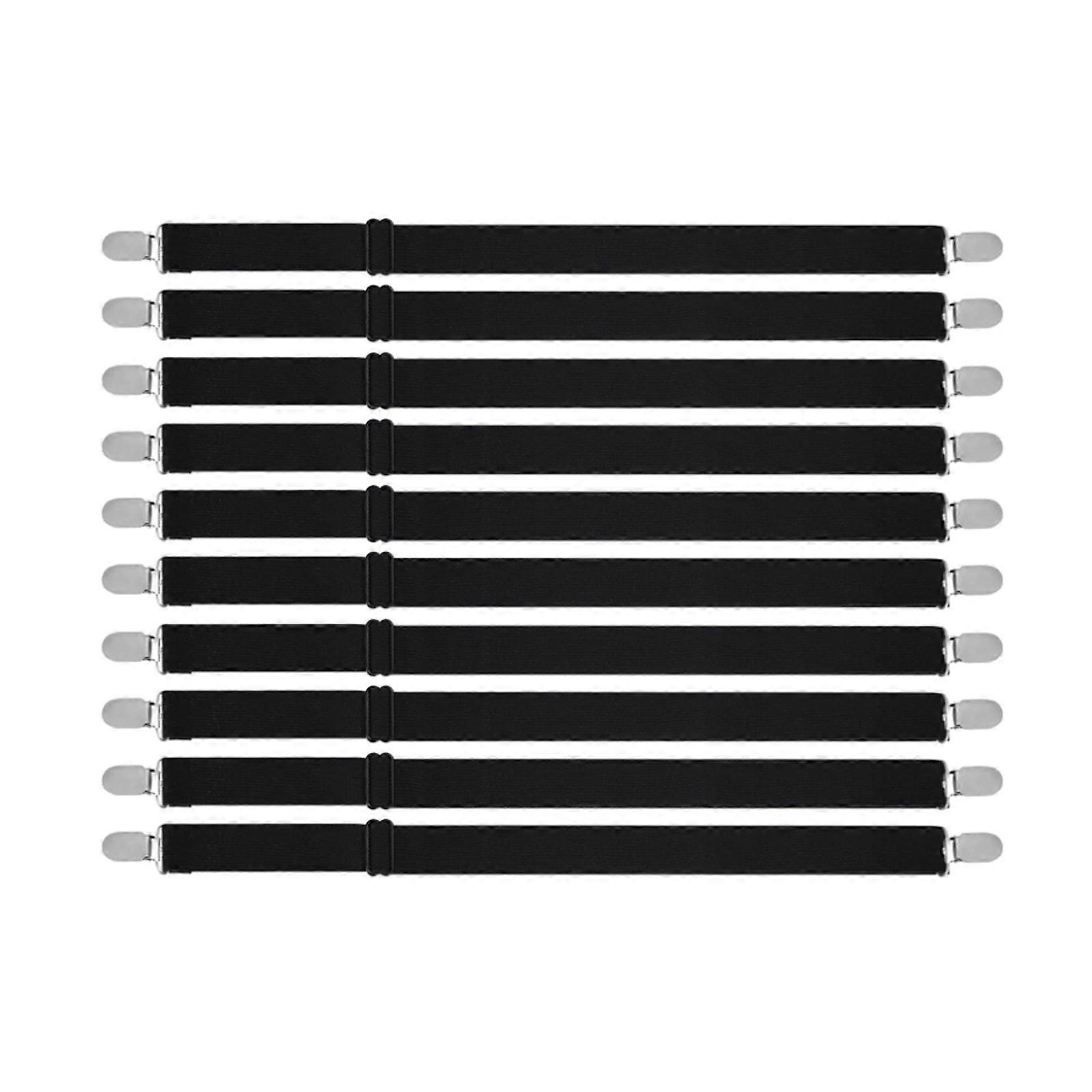 10Pcs Elastic Bed Sheet Strips Fastener Bed Sheet Grippers Belt Adjustable Elastic Binding Bands Replacement Enduring Multicolor